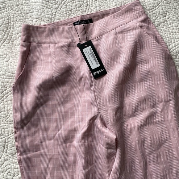 Check High Waisted Slim Fit Tapered Trousers - Picture 2 of 7